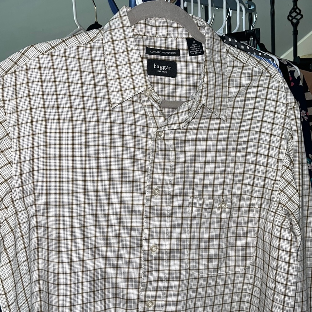 J. Crew red blue plaid shirt button up mens size large 16-16.5